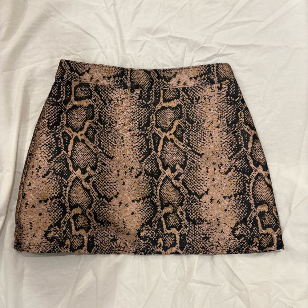 Snake Print Mini Skirt